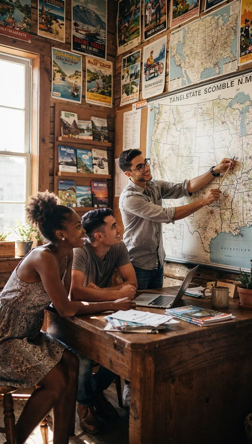 Rodzina przy ognisku na kempingu w lesie.