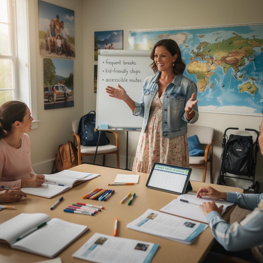 Kobieta z dzieckiem w nosidełku w czasie zwiedzania muzeum.