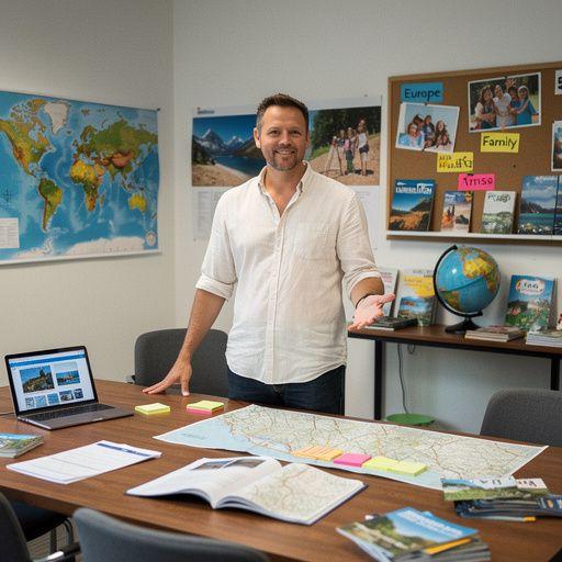 Rodzina obserwująca widoki z punktu widokowego.